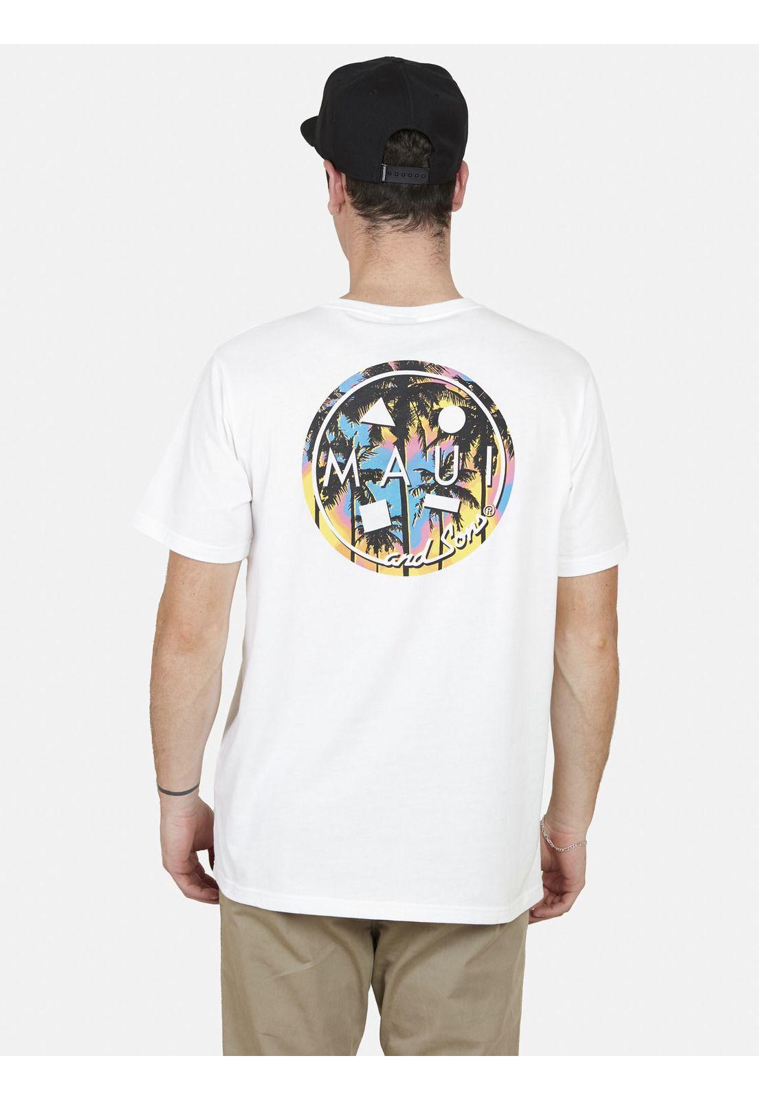 Polera PALM GROVE Hombre Blanco Maui and Sons-1