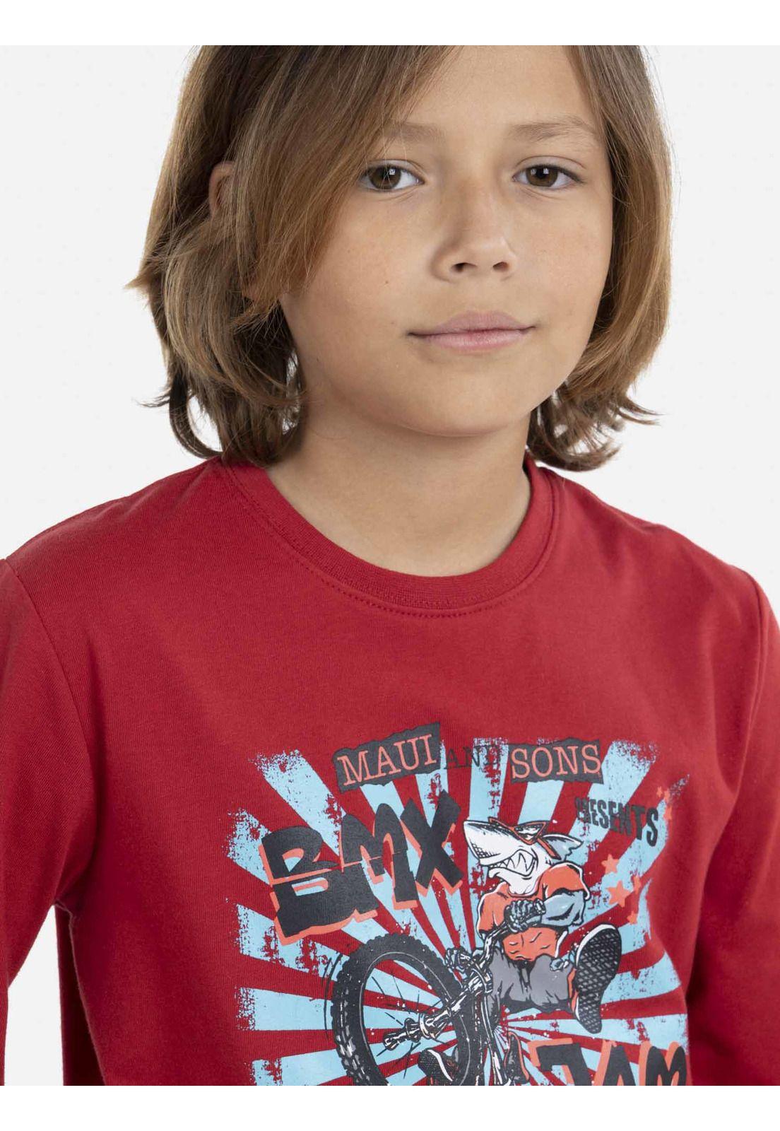 Polera  BMX JAM Niño Rojo Maui & Sons-2