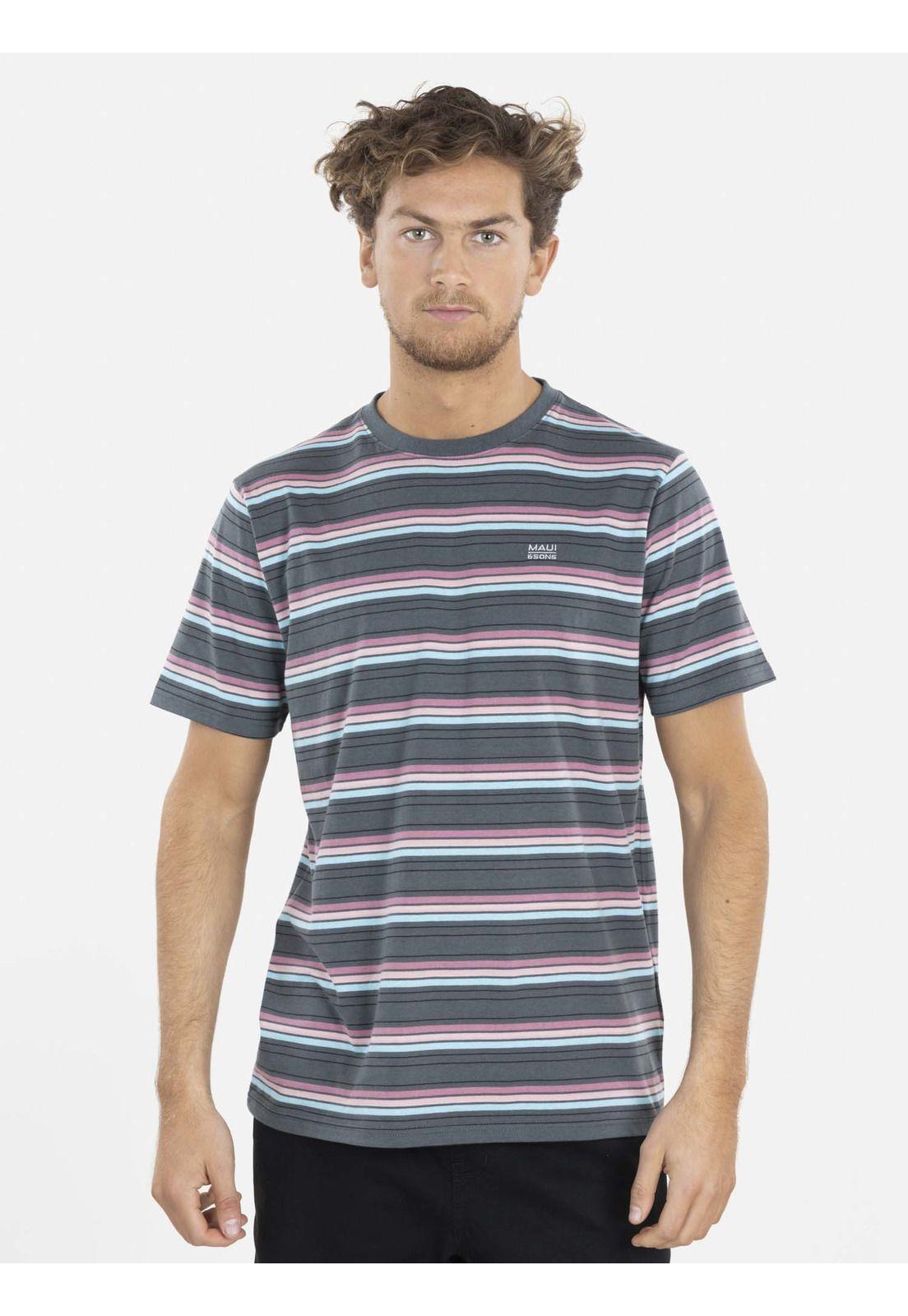 Polera YARN DYE Hombre Gris Maui and Sons-0