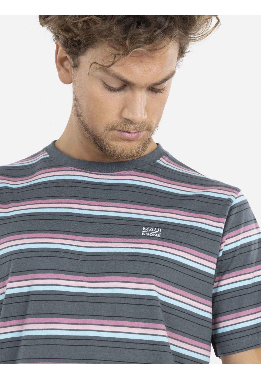 Polera YARN DYE Hombre Gris Maui and Sons-2