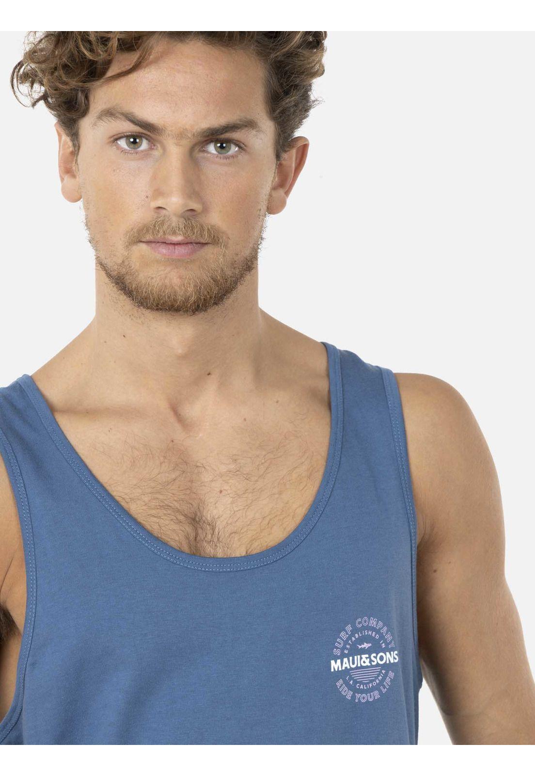 Polera SM SHARK ISLAND Hombre Azul Maui and Sons-2