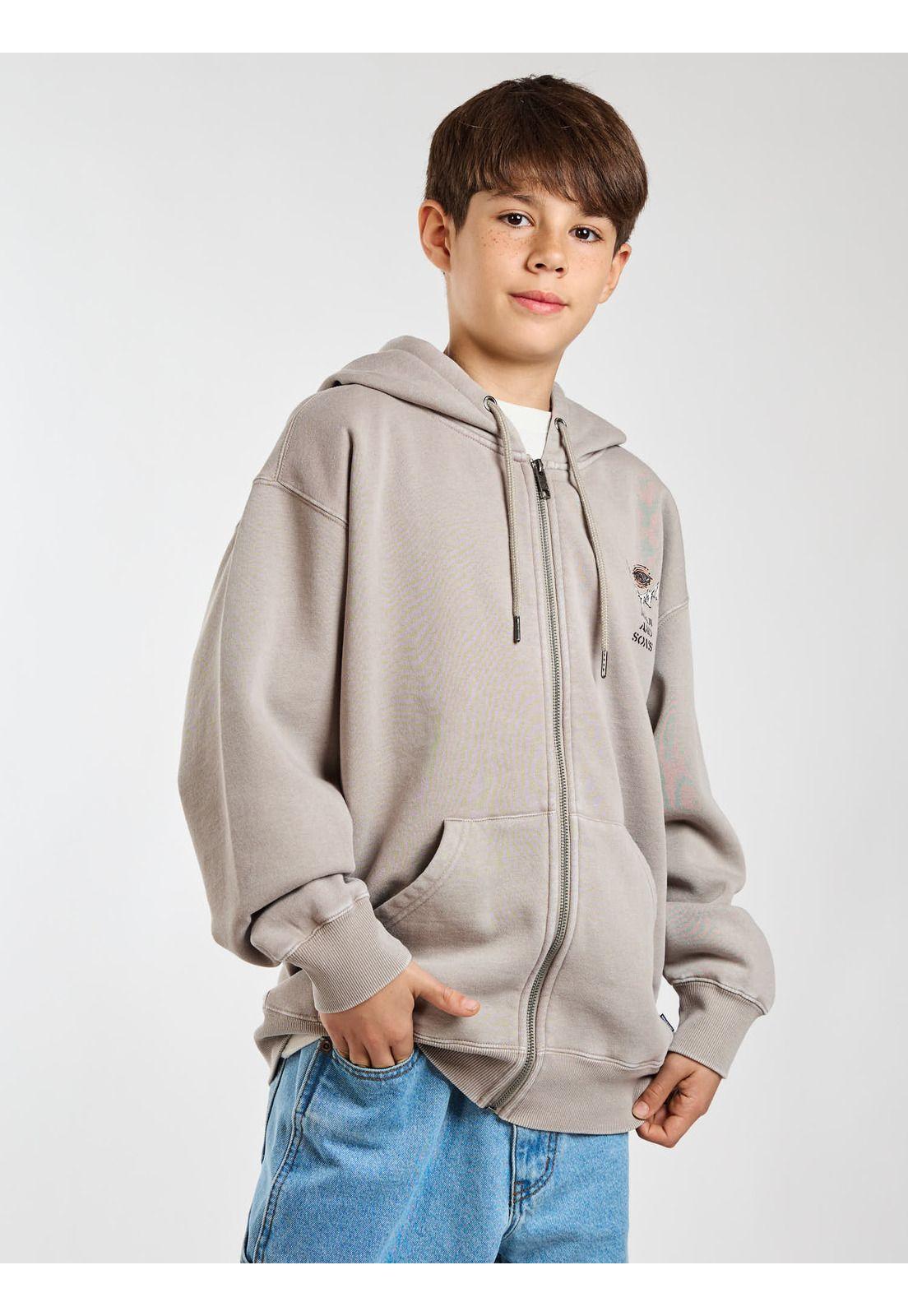 Poleron FZ Wave Beige Infantil Maui and Sons-5