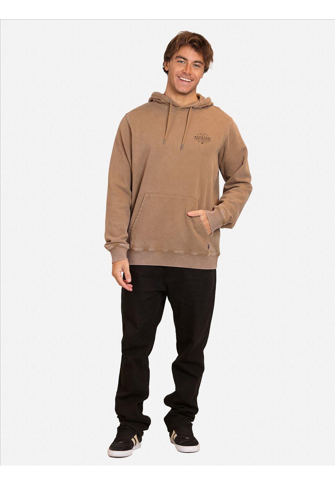 Poleron Canguro Caleb Khaki Hombre Maui and Sons-3