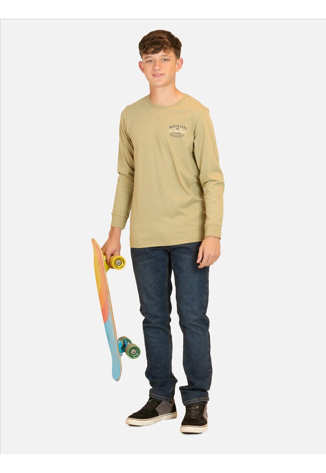 Polera ML Shoreline Drift Café Infantil Maui And Sons-3