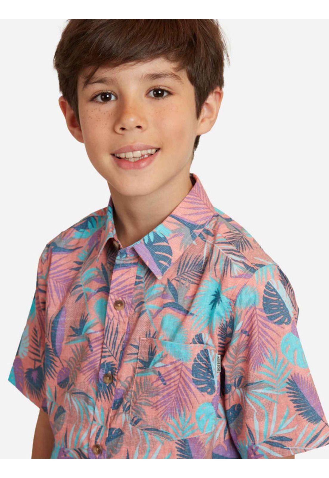 Camisa MC Summer Paradise Shirt Niño Multicolor Maui and Sons-2