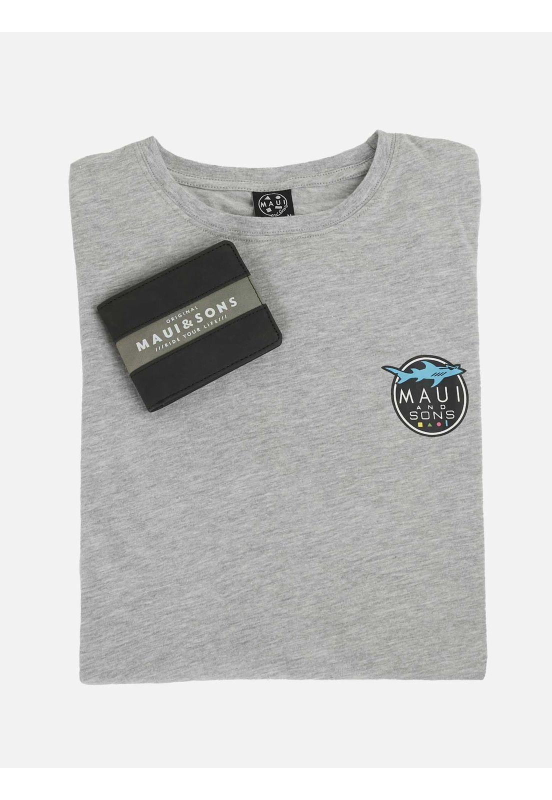 Pack Polera Billetera 5AV1553 Hombre Gris Maui and Sons-3