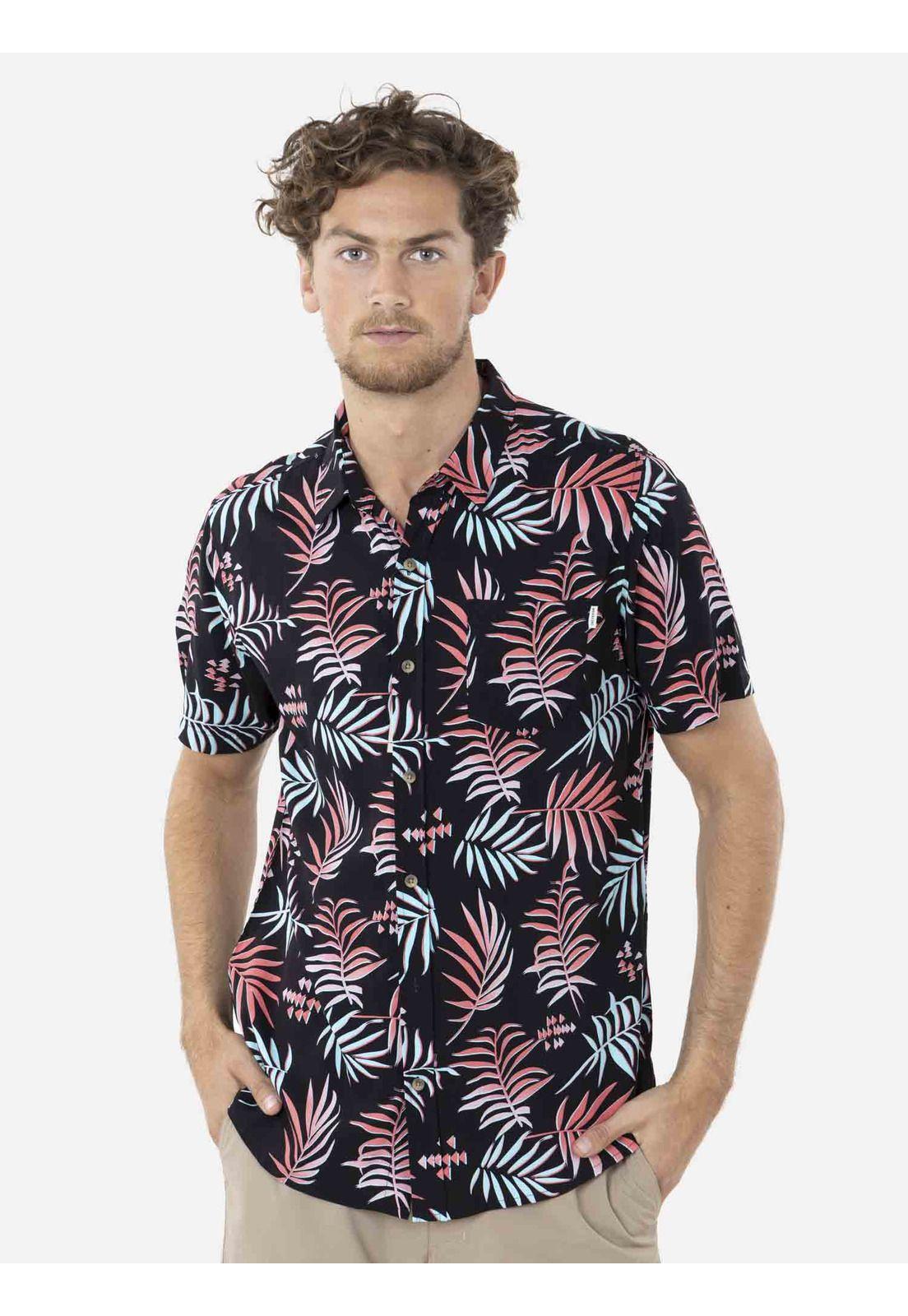 Camisa PALM Hombre Rojo Maui and Sons-0