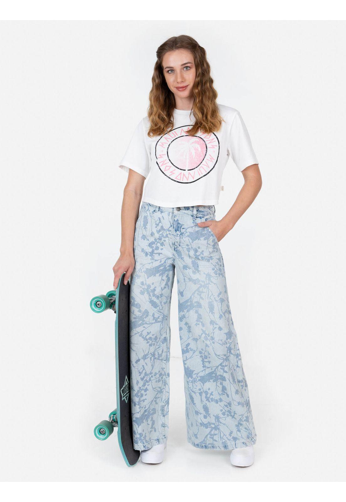 Pantalon Palazzo Flowers Mujer Multicolor Maui And Sons-3