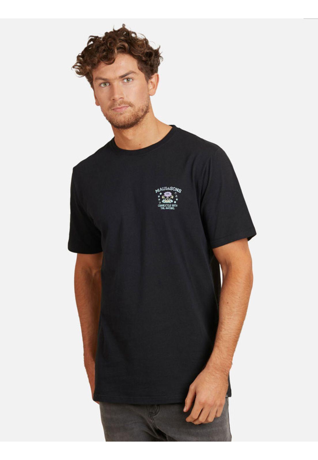 Polera Connected With The Nature Tees Organic Hombre Negro Maui And Sons-0
