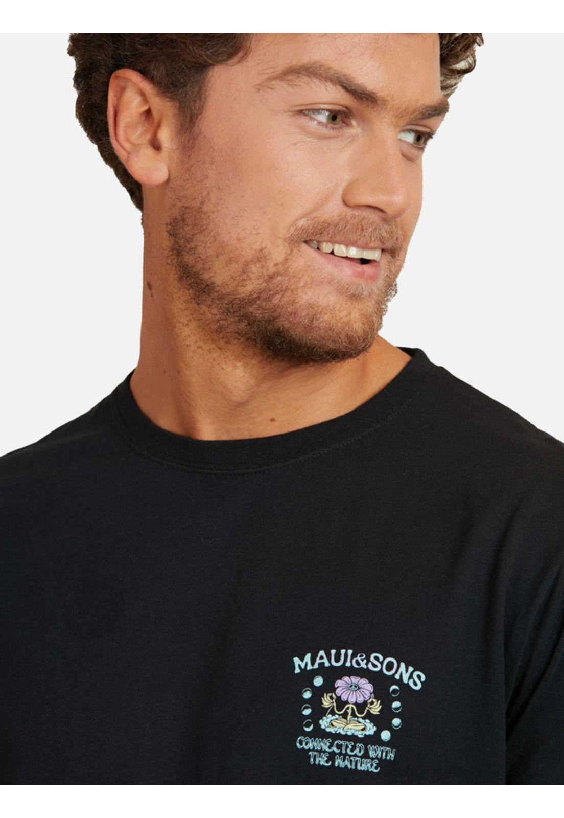 Polera Connected With The Nature Tees Organic Hombre Negro Maui And Sons-2