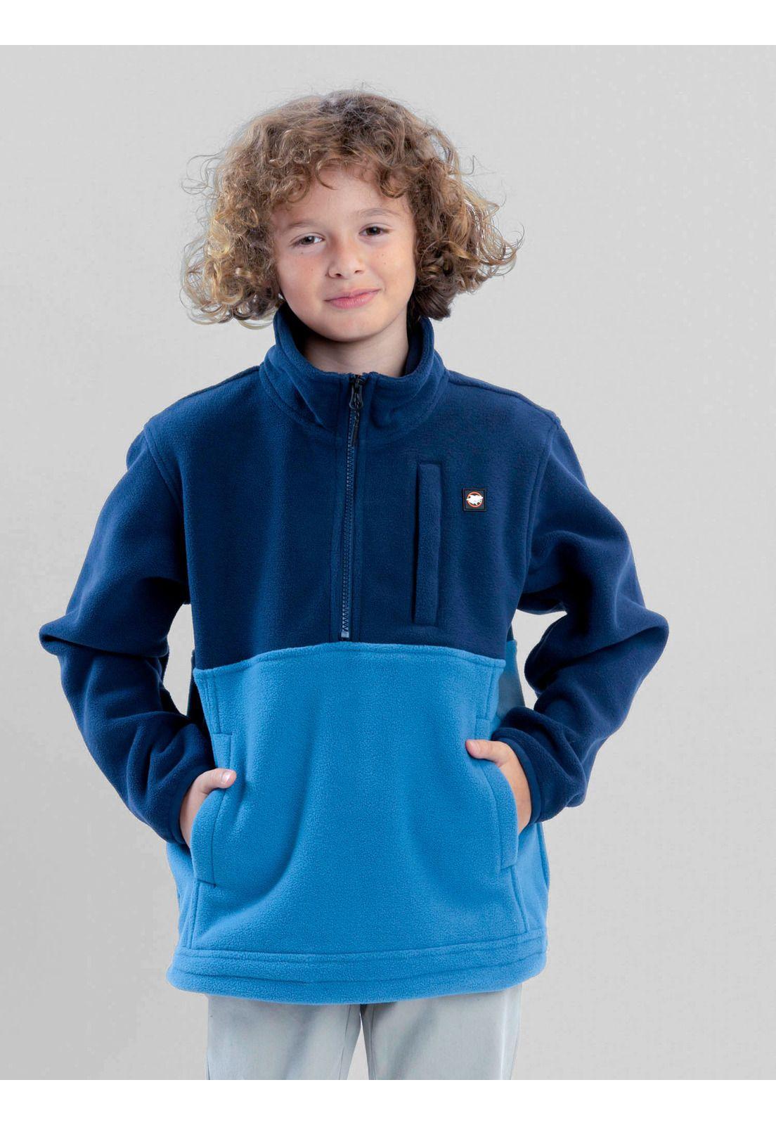 Poleron Polar Earthtone Azul Infantil Maui And Sons-0