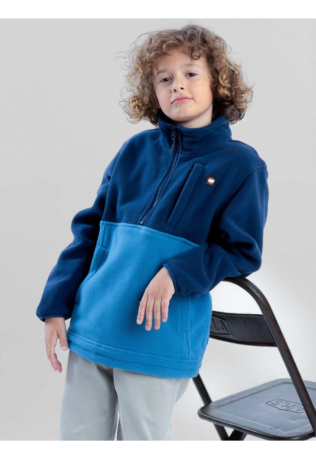 Poleron Polar Earthtone Azul Infantil Maui And Sons-5