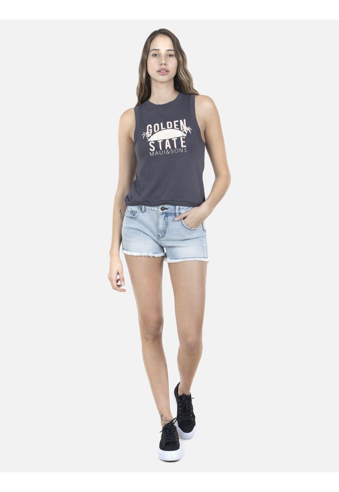 Short Jeans Mujer Celeste 5B908-WV22 Maui And Sons-3