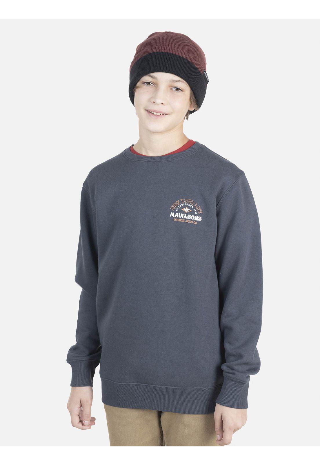 Poleron Juvenil CENTURY SHARK CREW Gris Maui and Sons-0