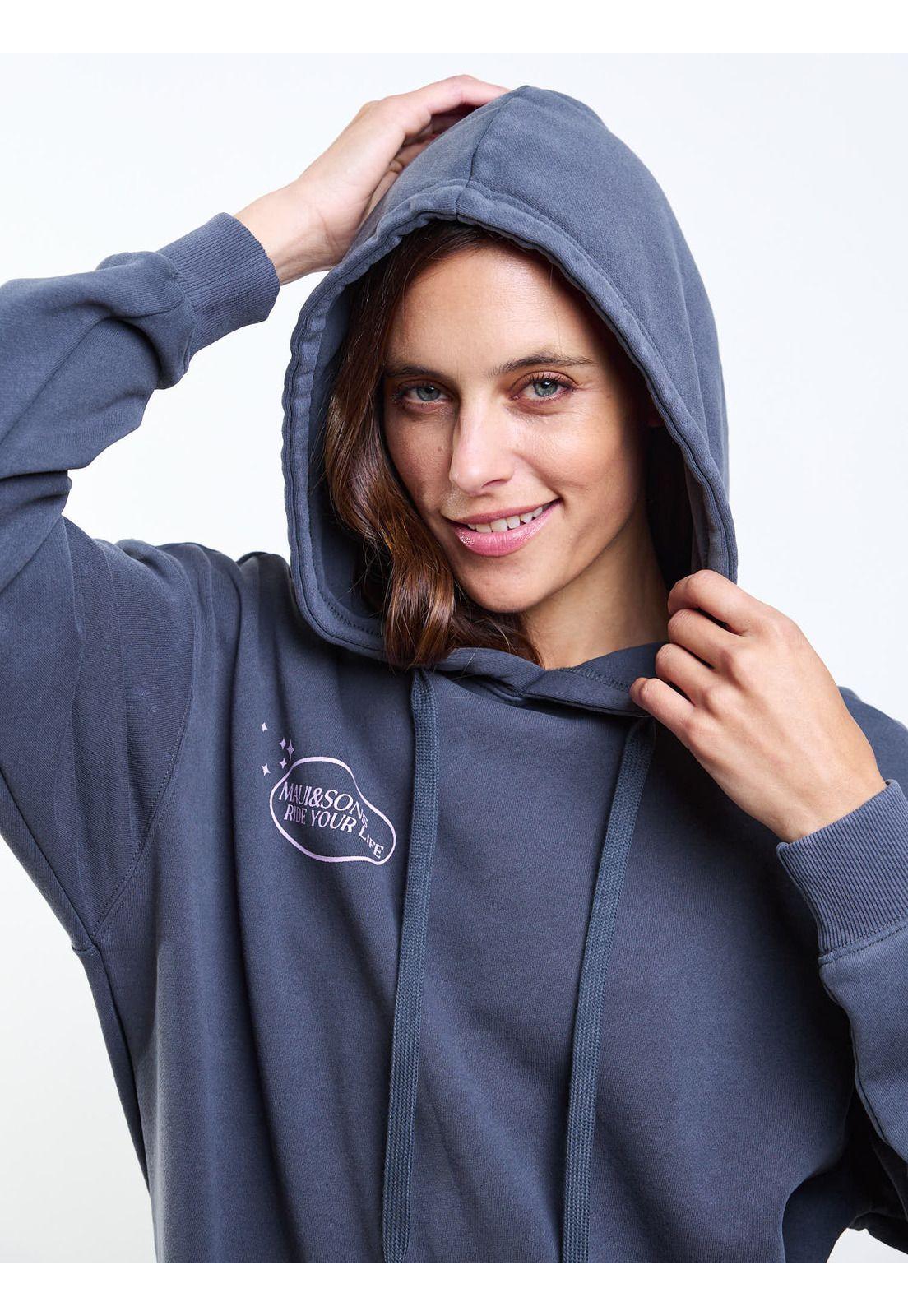 Poleron Canguro Java Gris Mujer Maui And Sons-6