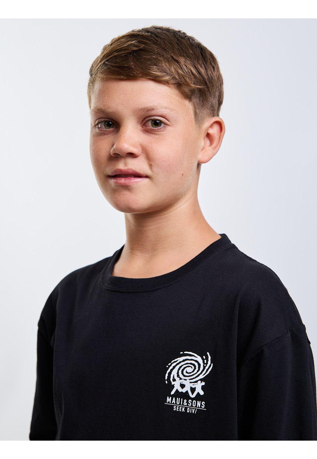 Polera ML Solace Negro Infantil Maui And Sons-3