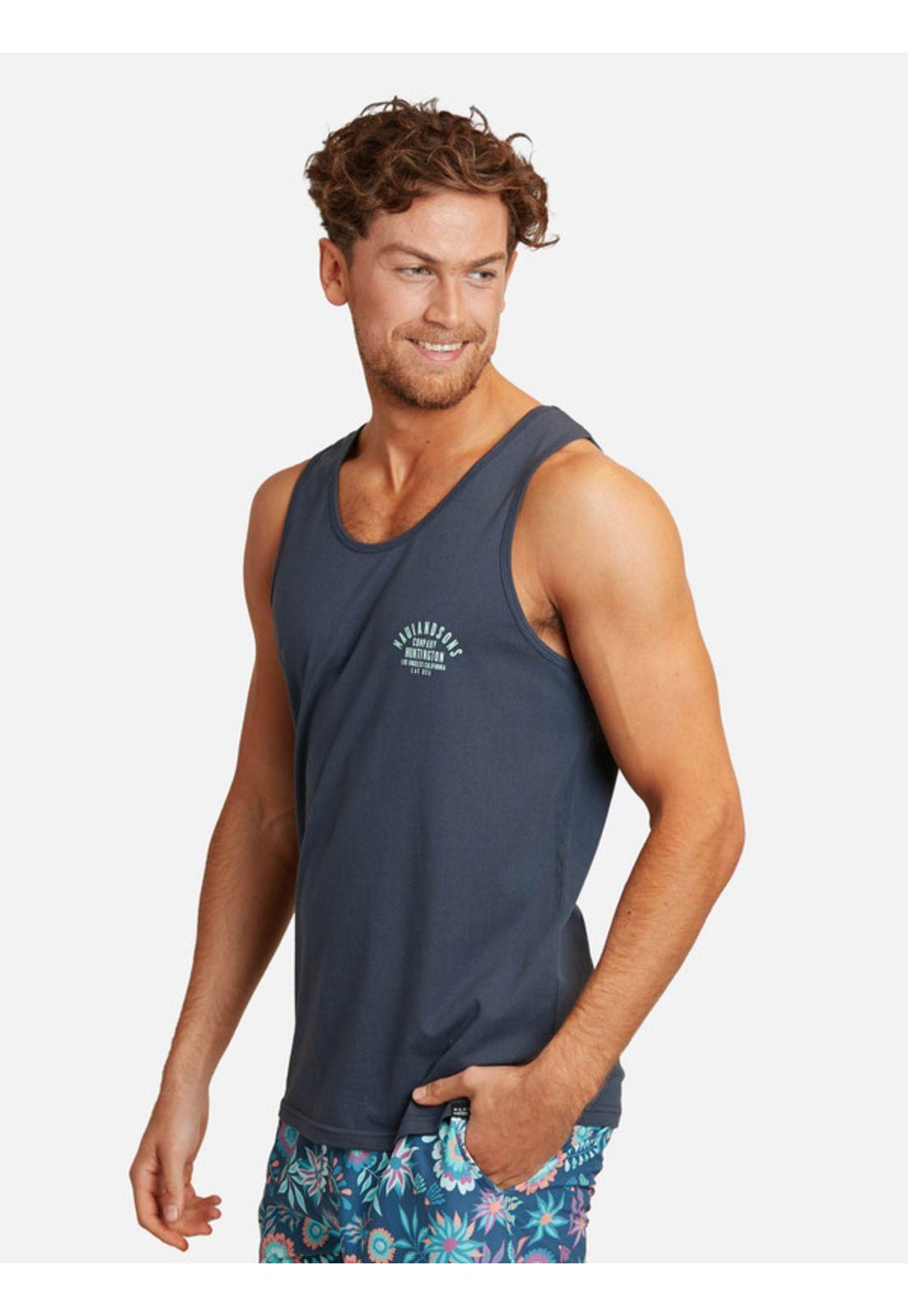 Polera Sm Los Angeles California Maui Tanks Azul Hombre Maui and sons-0