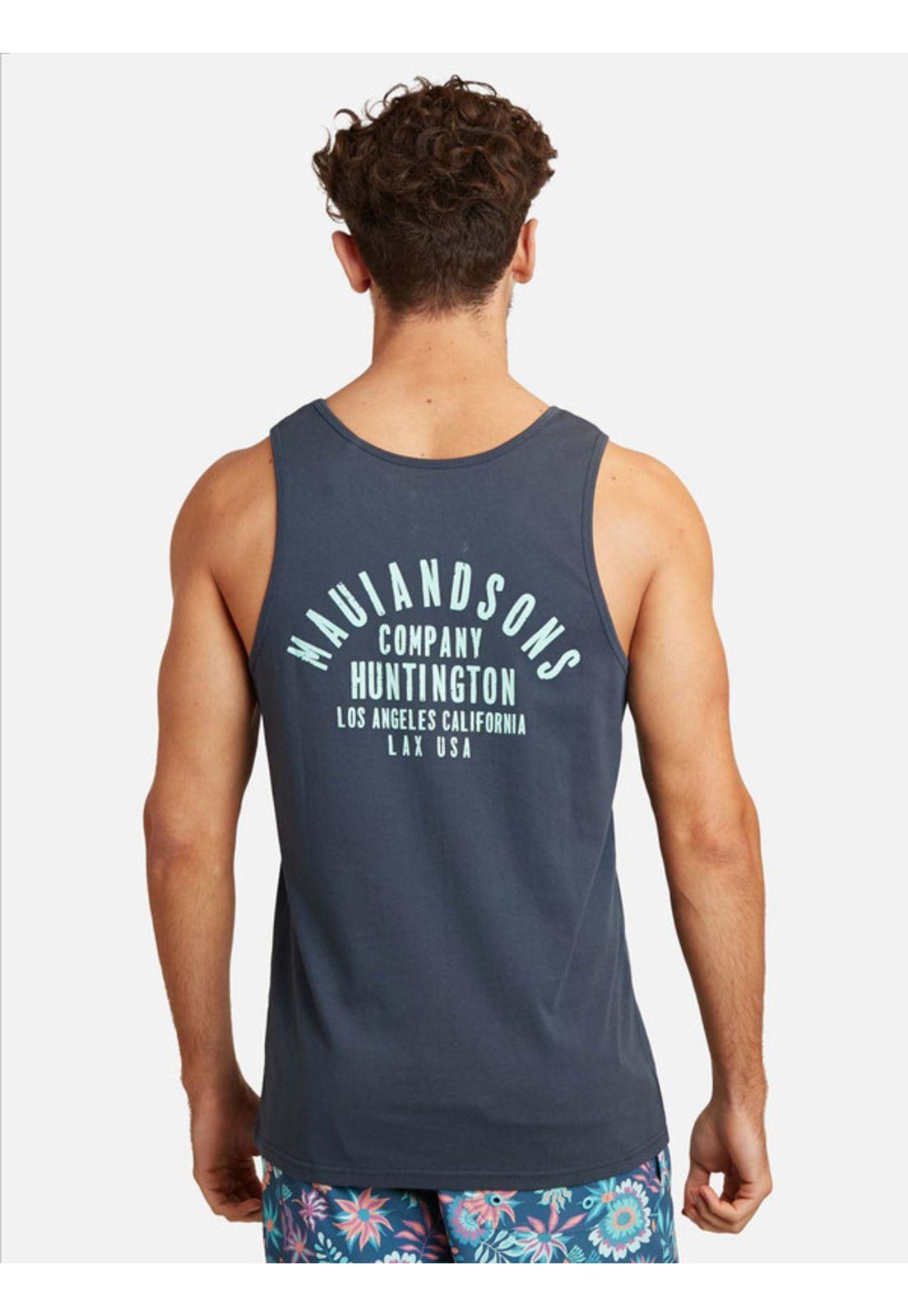 Polera Sm Los Angeles California Maui Tanks Azul Hombre Maui and sons-1
