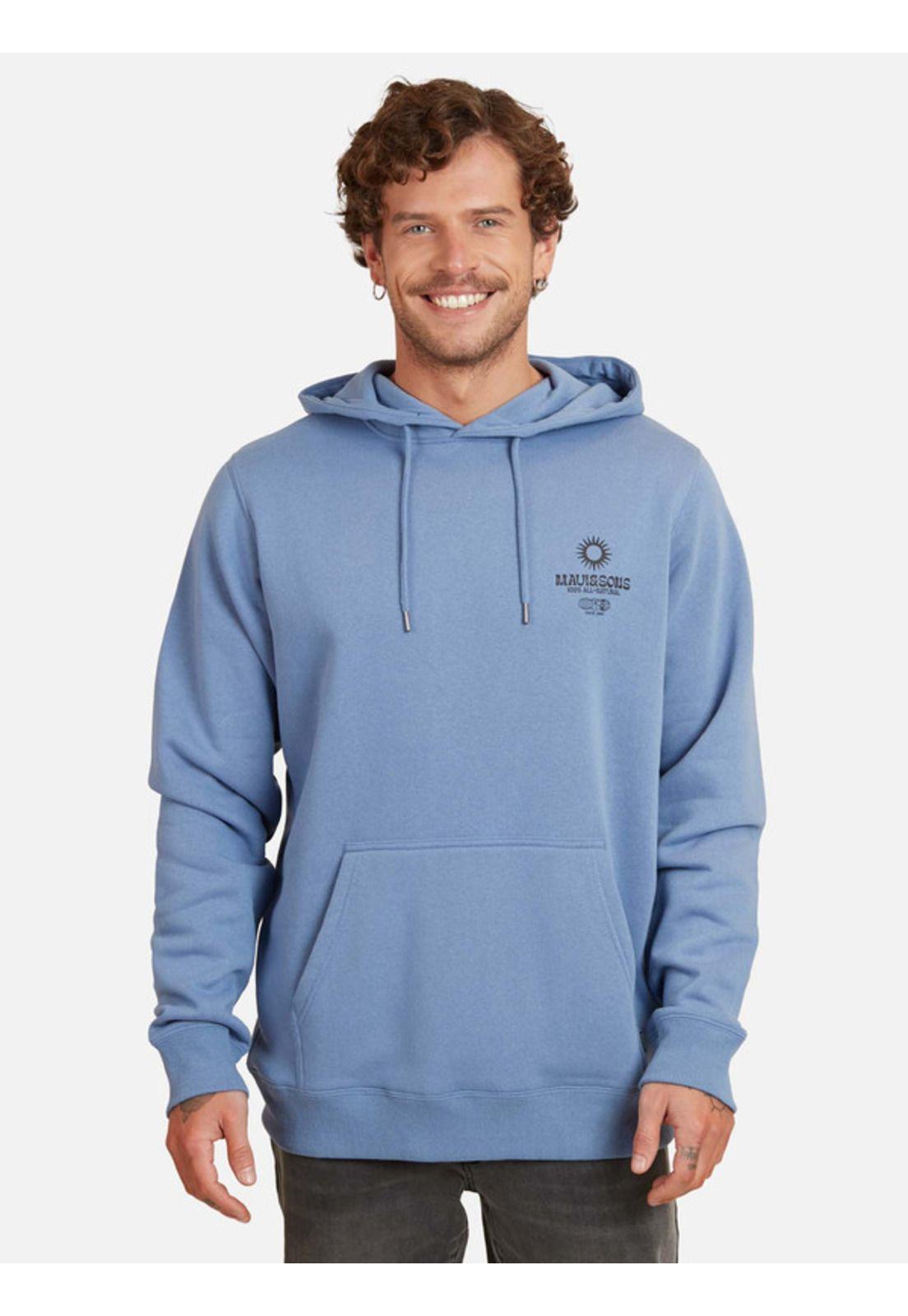Poleron All-Natural Hoodie Hombre Morado Maui And Sons-0