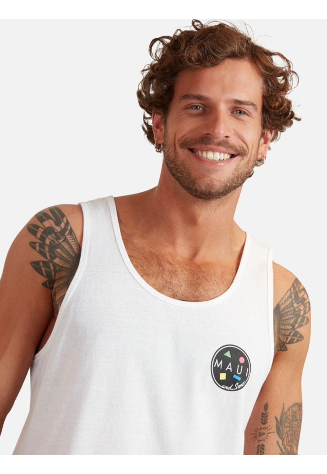 Polera Sm Classic Tk Maui Blanco Hombre Maui and sons-2