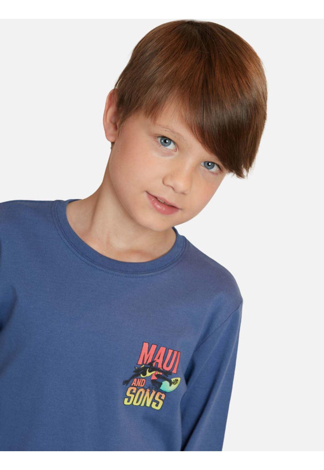 Polera Banner Niño Azul Maui And Sons-2