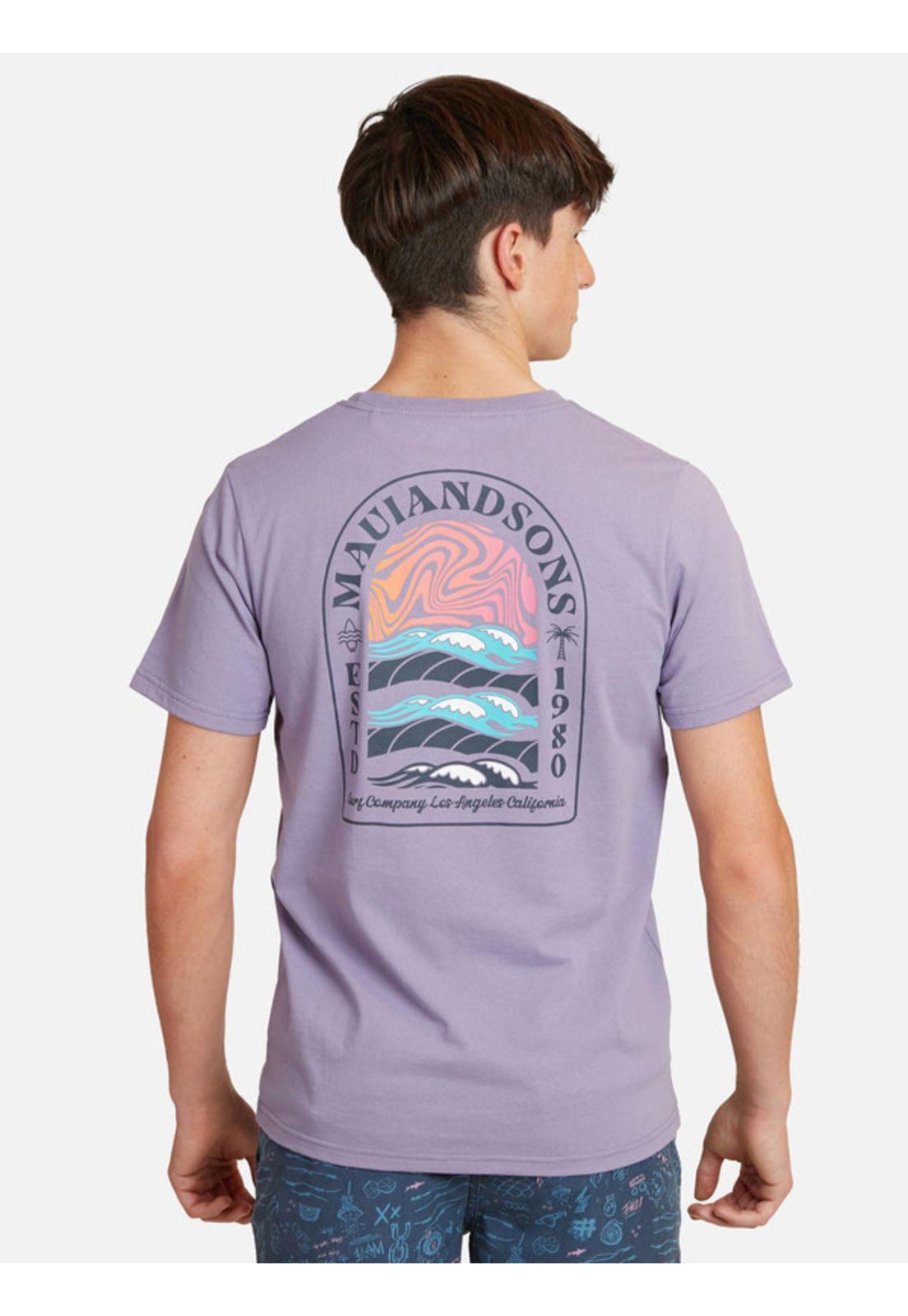 Polera Los Angeles Beach Juvenil Hombre Morado Maui And Sons-1