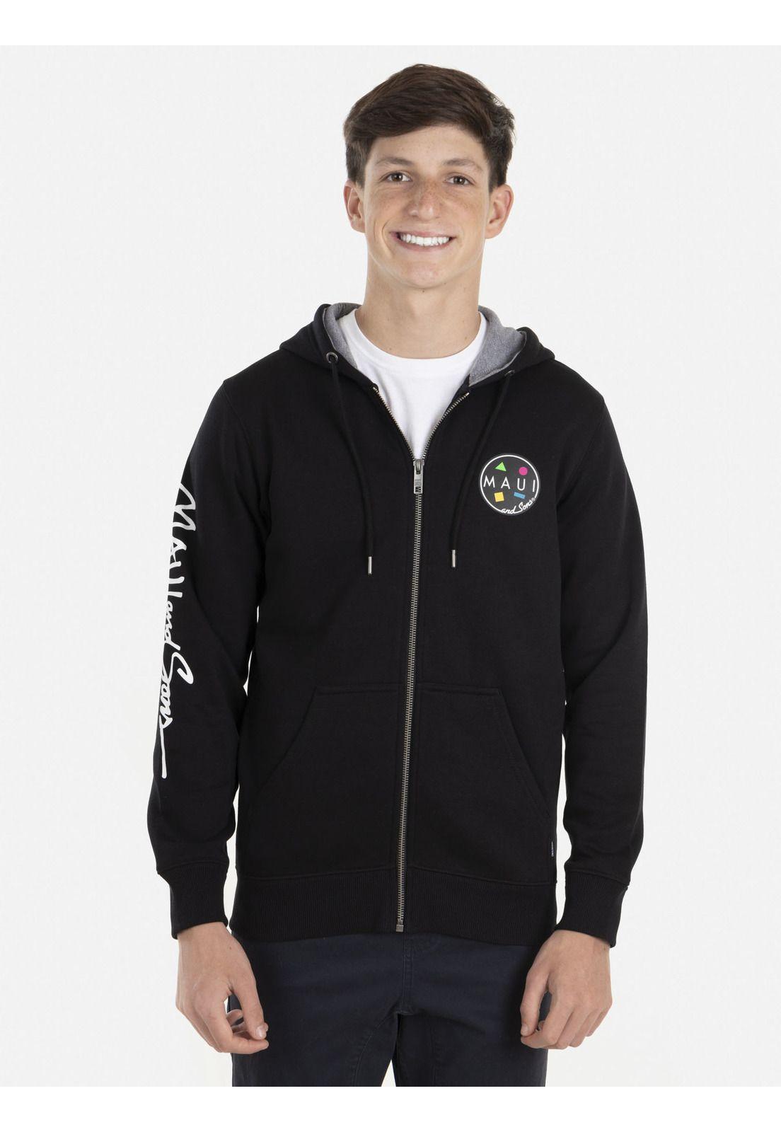 Poleron FZ Juvenil Negro Maui and Sons-0