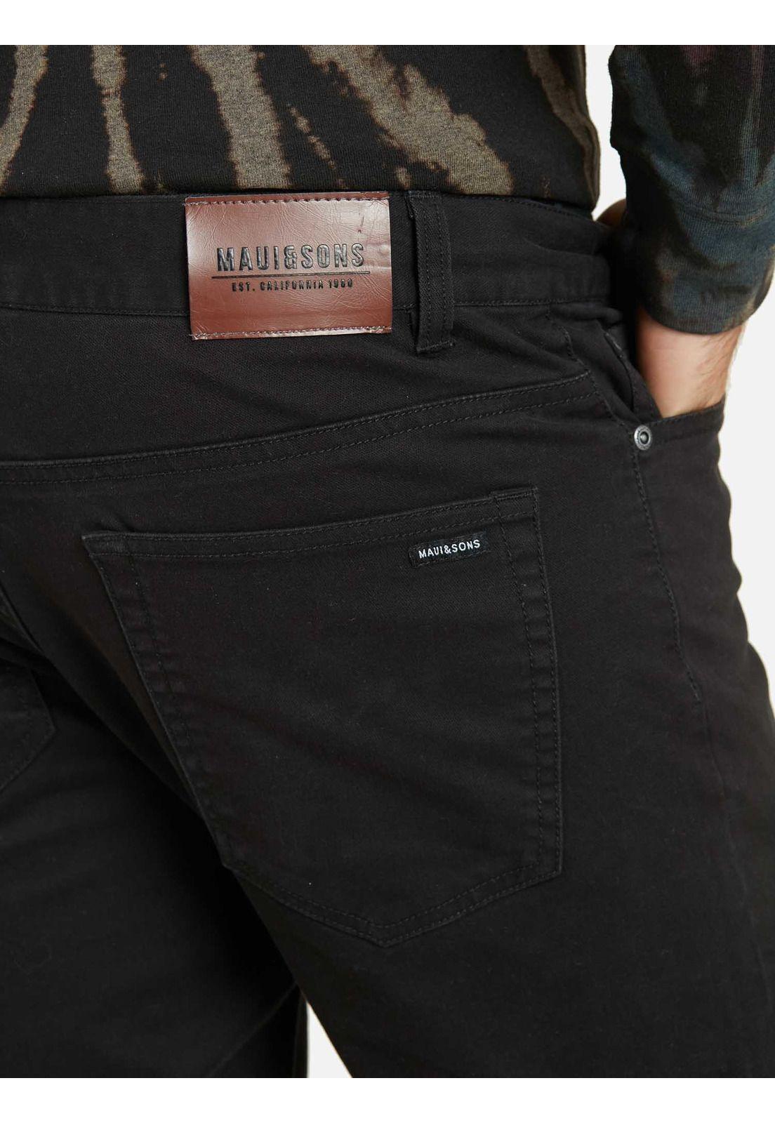 Pantalon Skinny Fit Hombre Negro Maui And Sons-3