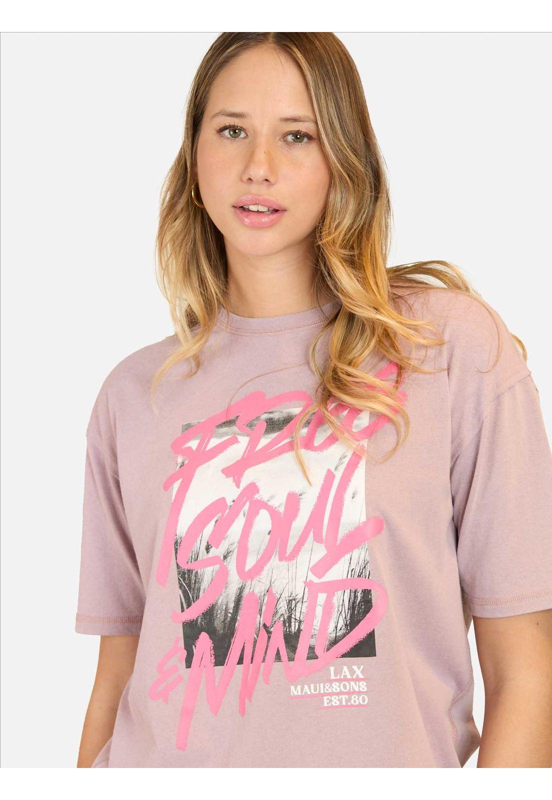Polera MC Nalu Rosado Mujer Maui And Sons-2