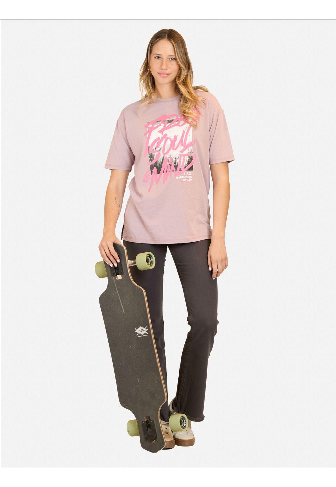 Polera MC Nalu Rosado Mujer Maui And Sons-3