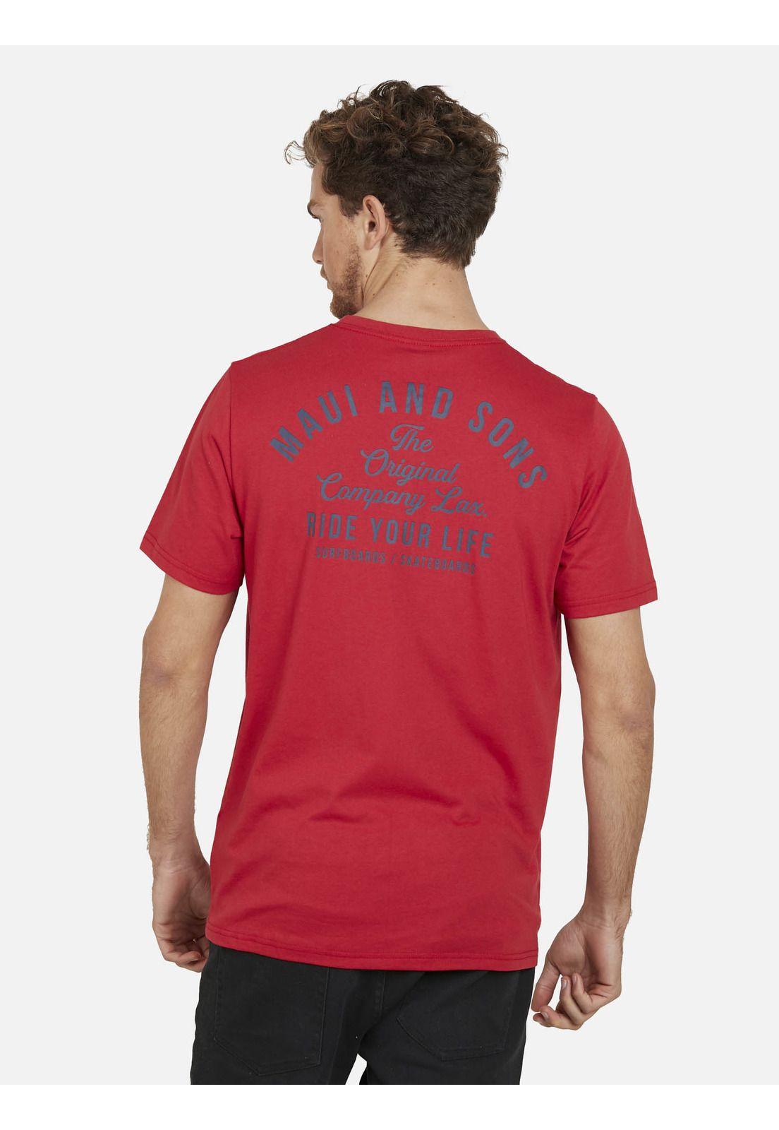 Polera RIDE YOUR LIFE Hombre Rojo Maui and Sons-1