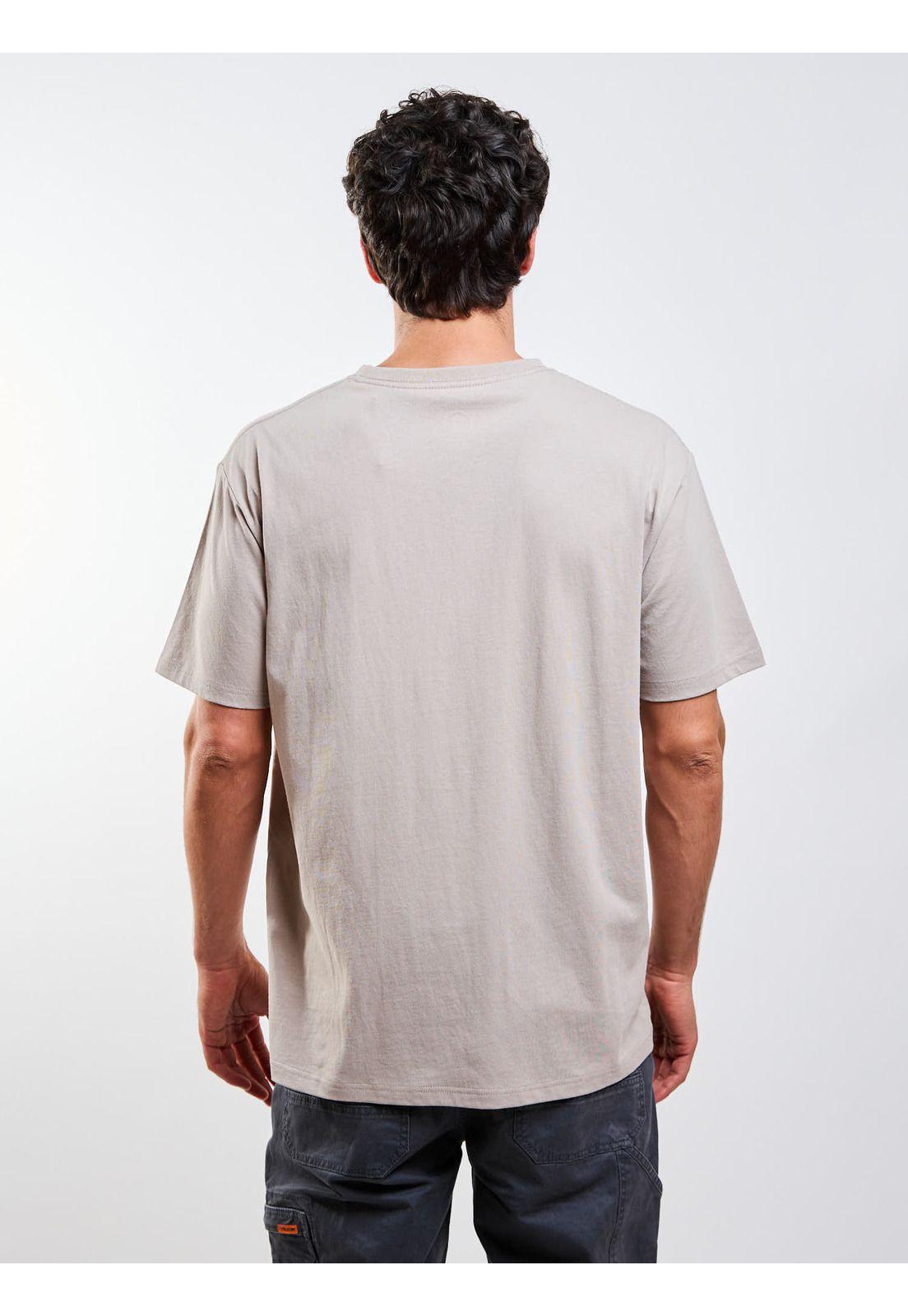 Polera MC Skidder Beige Hombre Volcom-4
