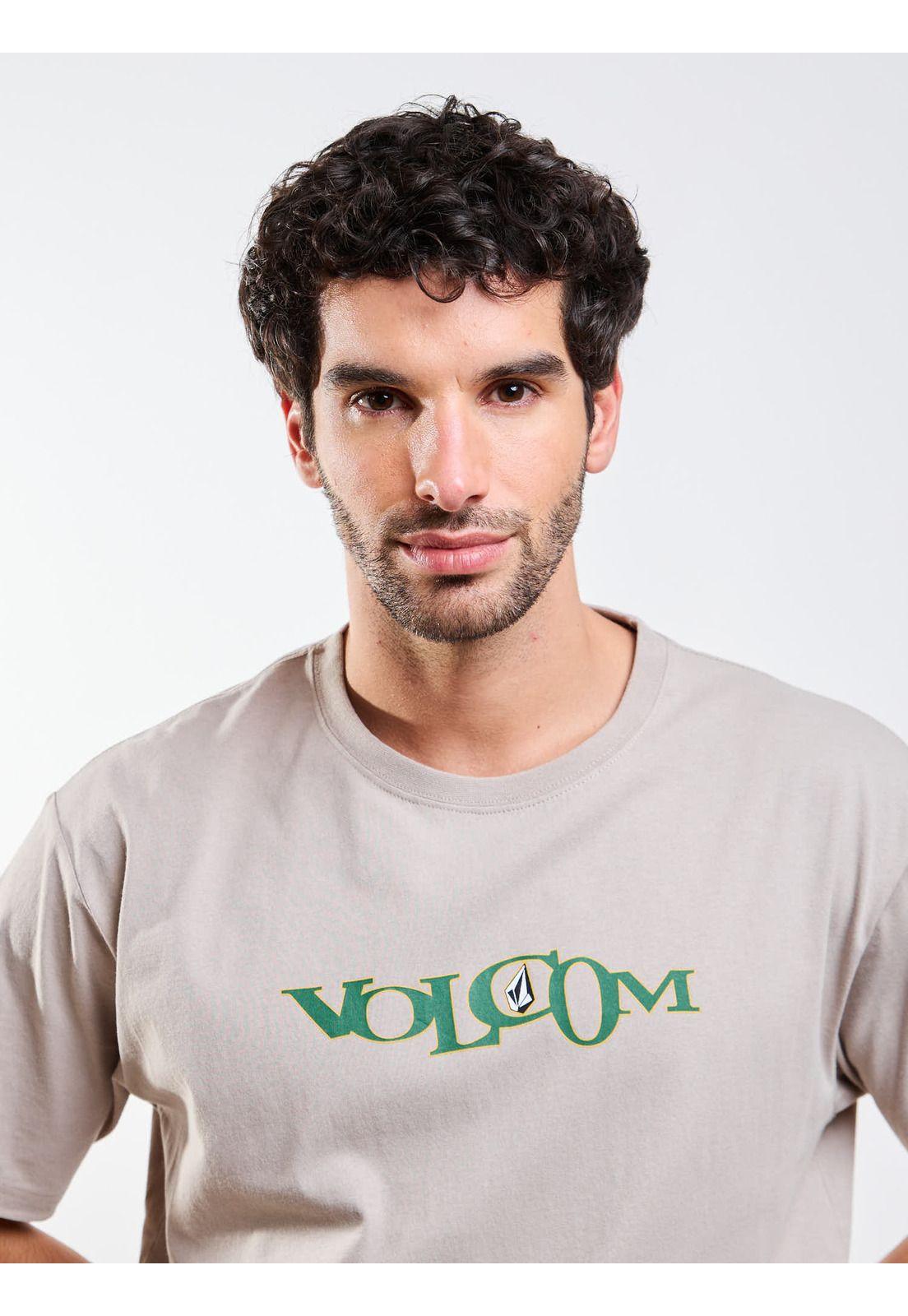 Polera MC Skidder Beige Hombre Volcom-5