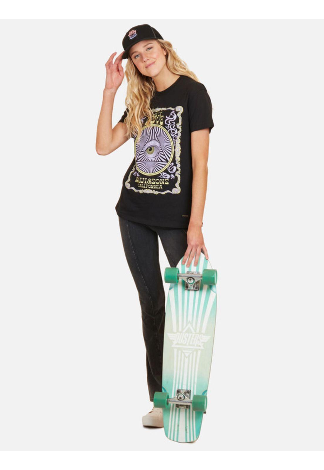 Polera Keep On Eye T-Shirt Mujer Negro Maui And Sons-3