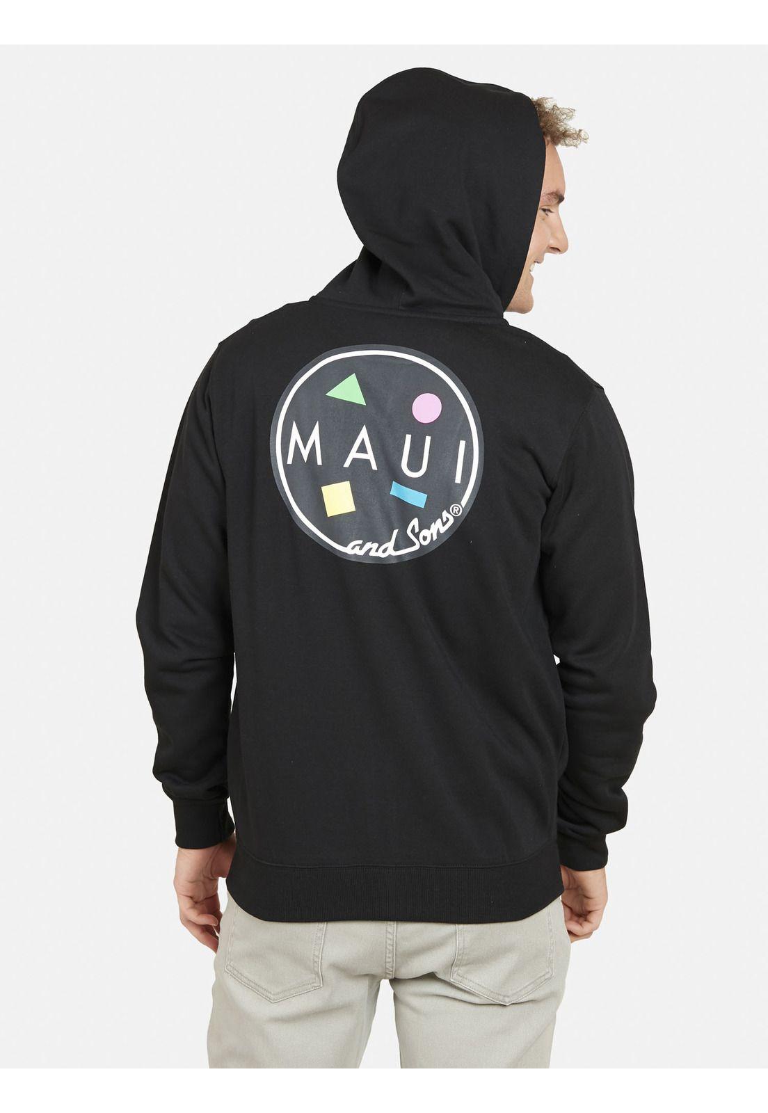 Poleron Fullzipper COOKIE Hombre Negro Maui and Sons-1