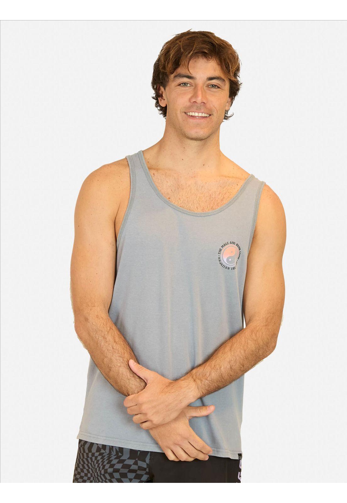 Polera SM Hawaiian Island Gris Hombre Maui And Sons-0