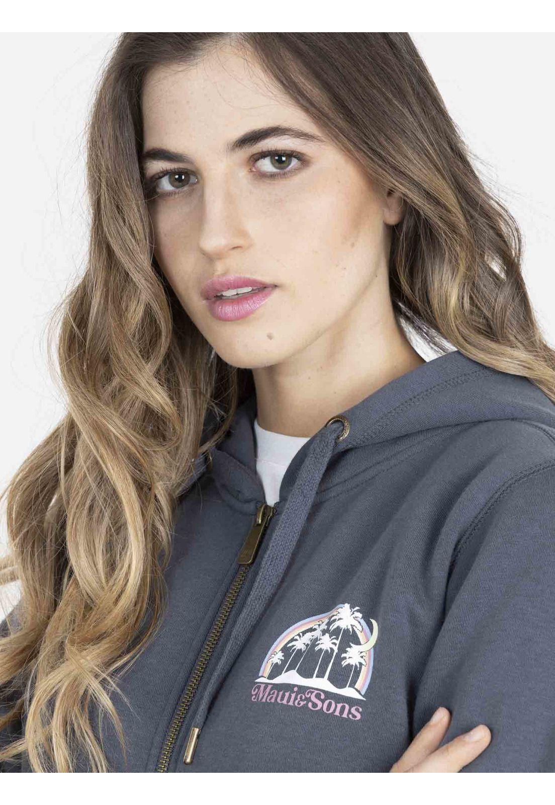 Poleron Mujer MOON PARADISE Gris Maui and Sons-2
