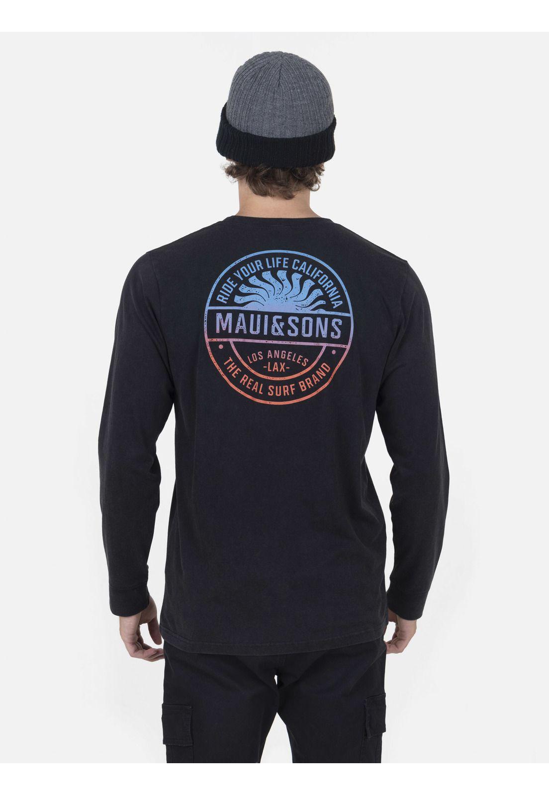 Polera Hombre MID SUN LS TEE Negro Maui and Sons-1