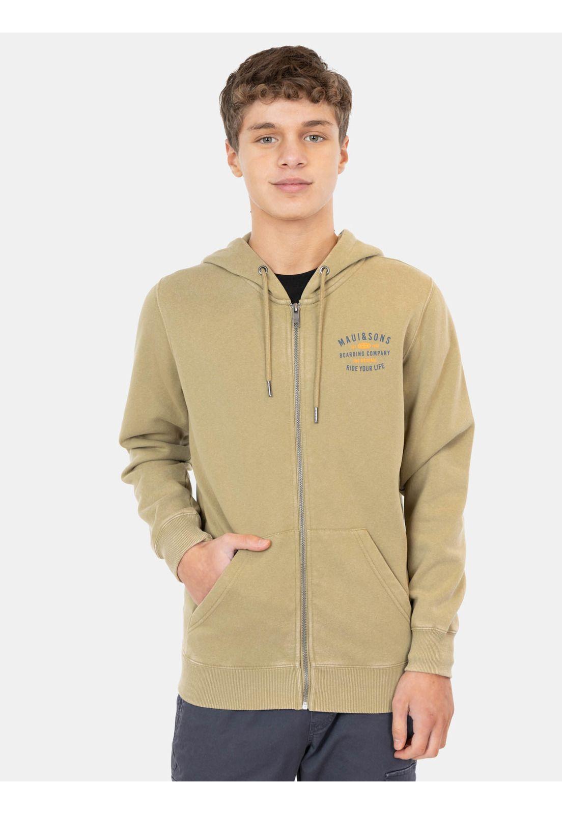 Poleron FZ Boarding Company Khaki Infantil Maui and Sons-0