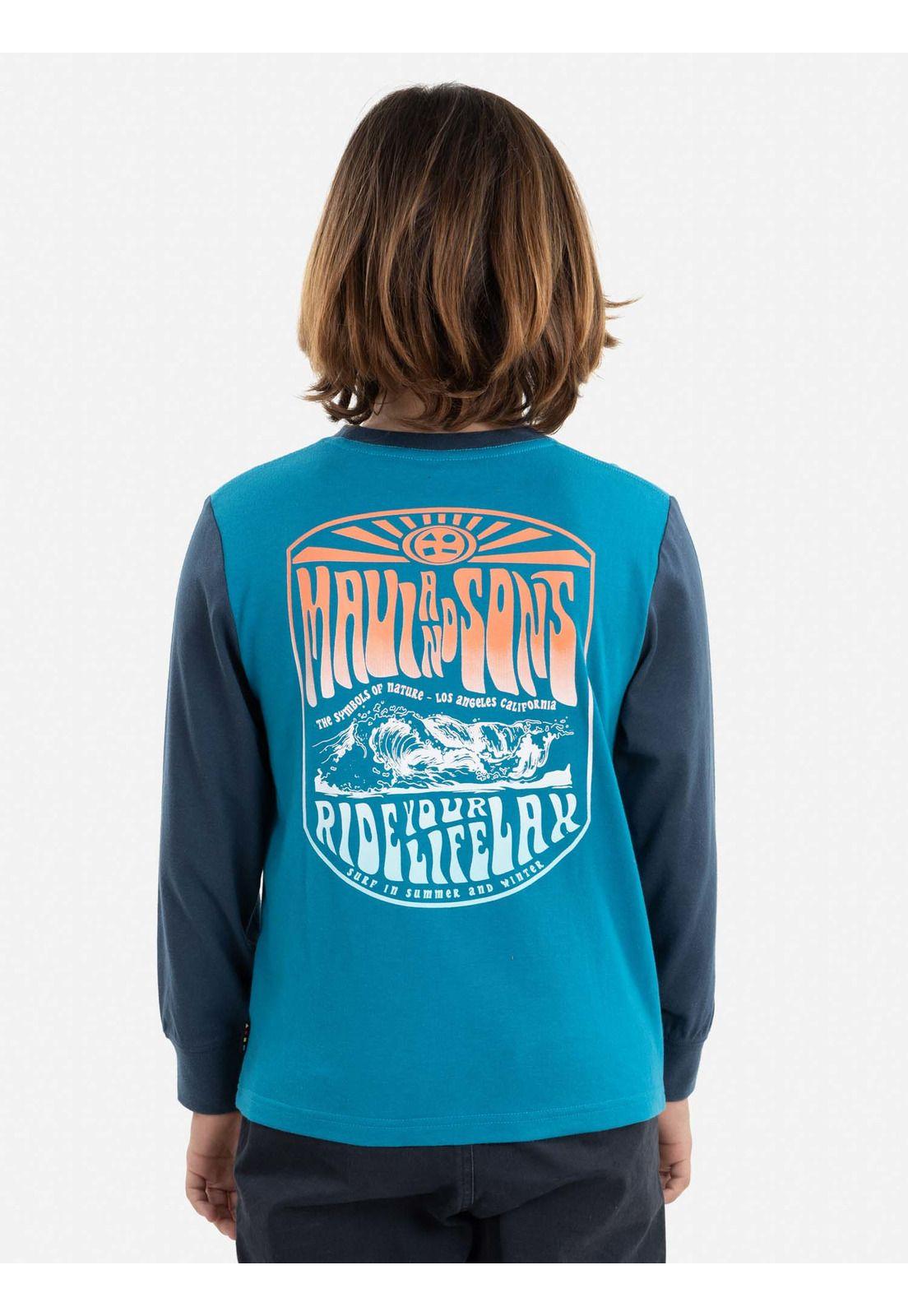 Polera  MAUI RIDE YOUR LIFE Niño Turquesa Maui & Sons-1