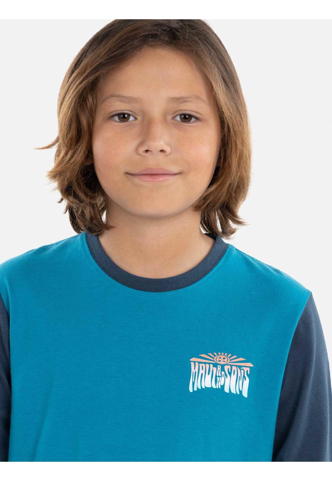 Polera  MAUI RIDE YOUR LIFE Niño Turquesa Maui & Sons-2
