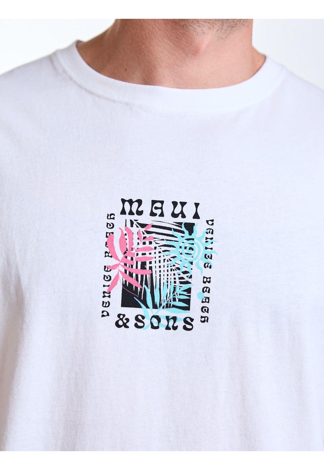 Polera MC Venice Blanco Hombre Maui and Sons-5