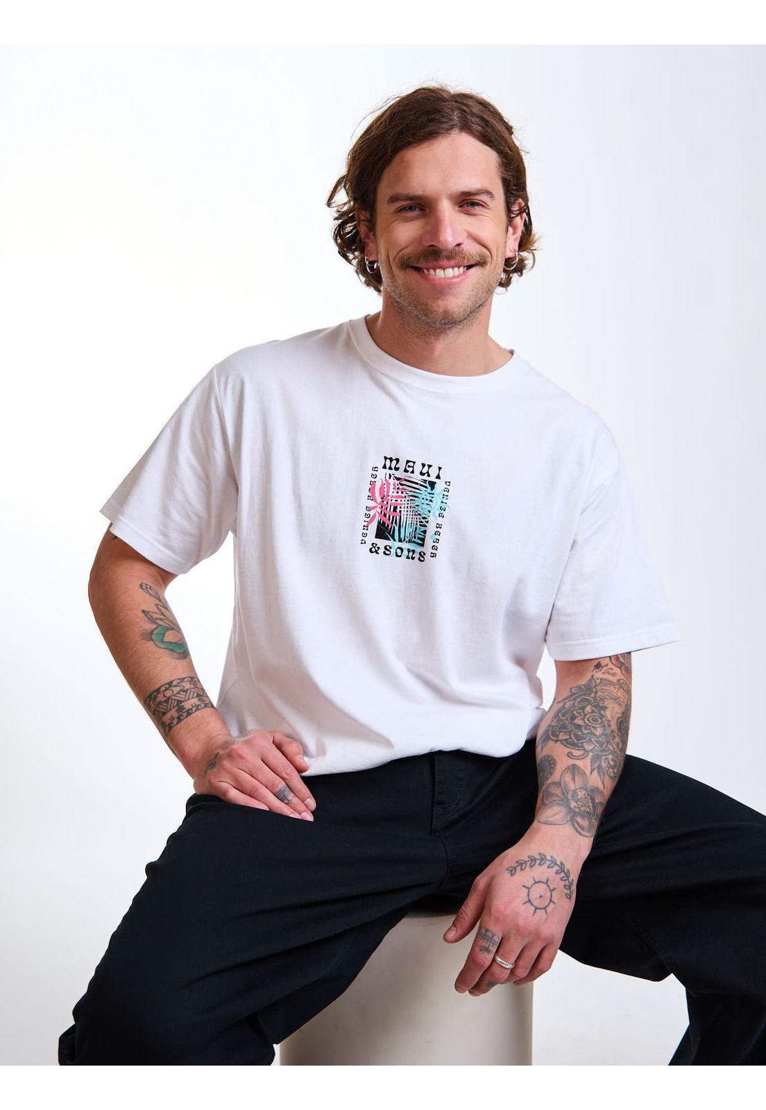 Polera MC Venice Blanco Hombre Maui and Sons-7