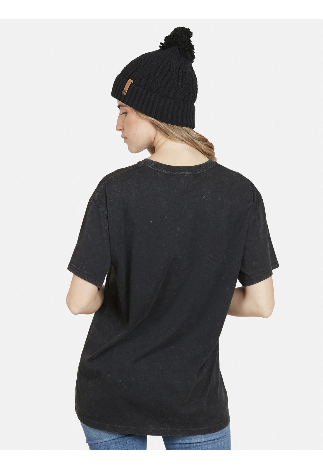 Polera BUTTERFLY WORLD Manga Corta Mujer Negro Maui & Sons-1