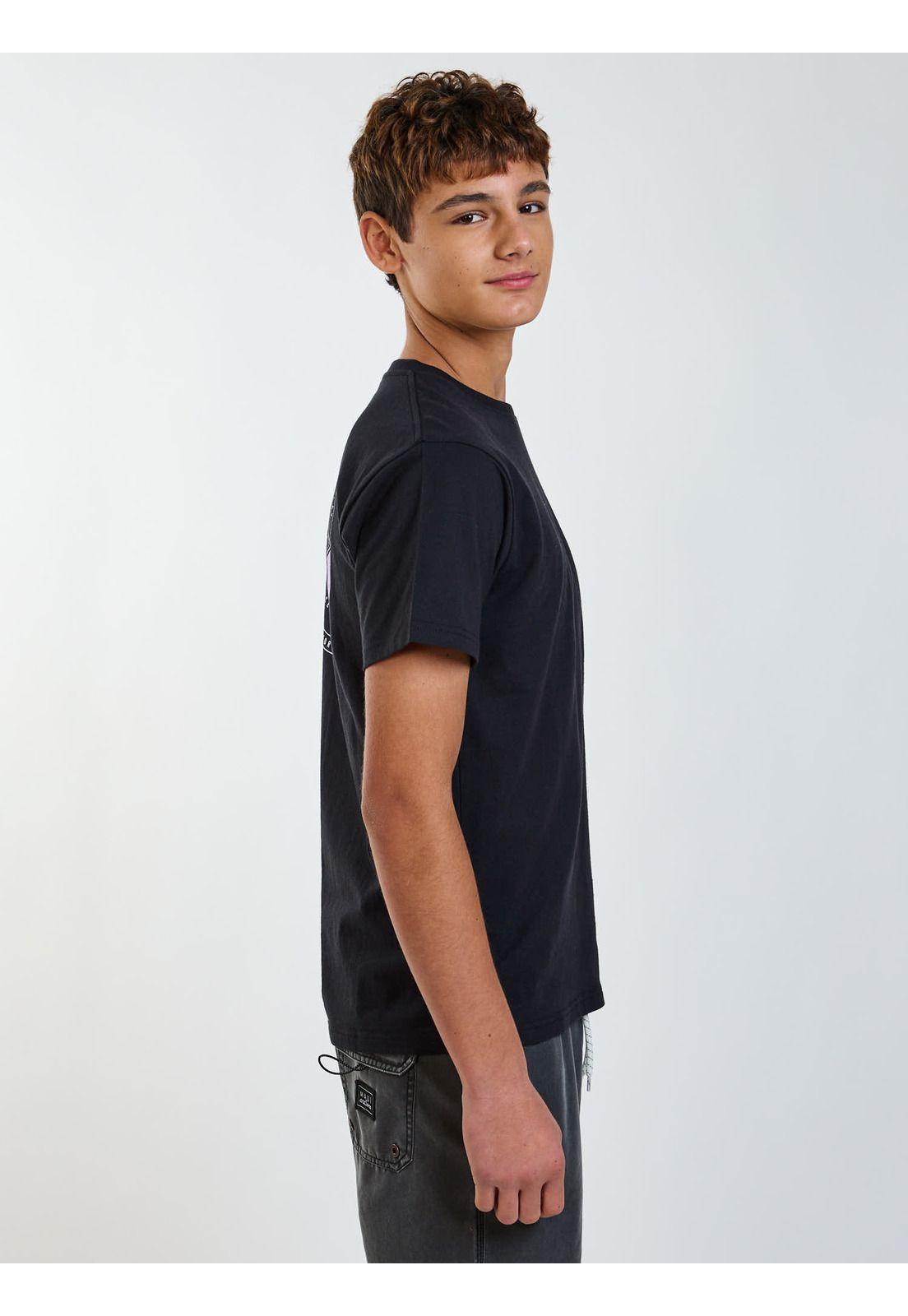 Polera MC Badge Negro Infantil Maui and Sons-2