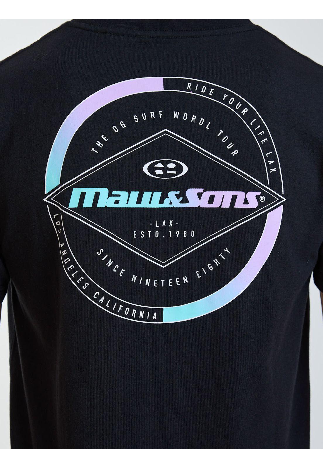 Polera MC Badge Negro Infantil Maui and Sons-3