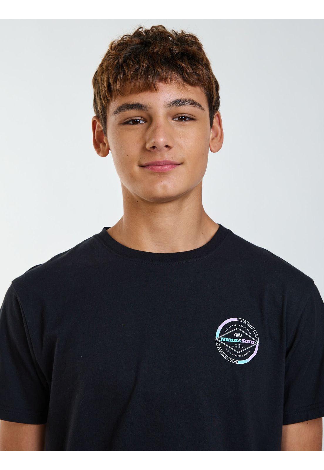 Polera MC Badge Negro Infantil Maui and Sons-4