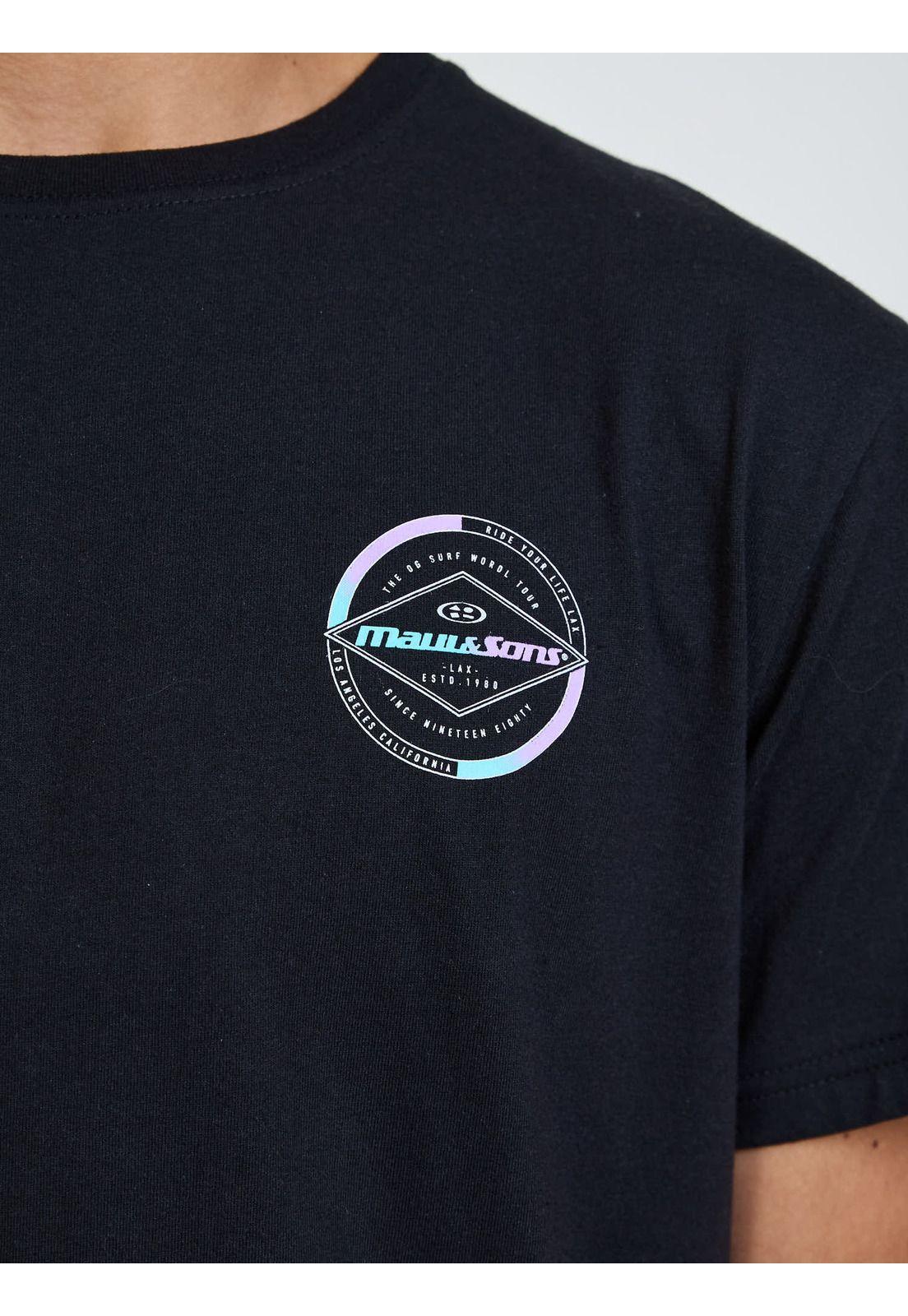 Polera MC Badge Negro Infantil Maui and Sons-5