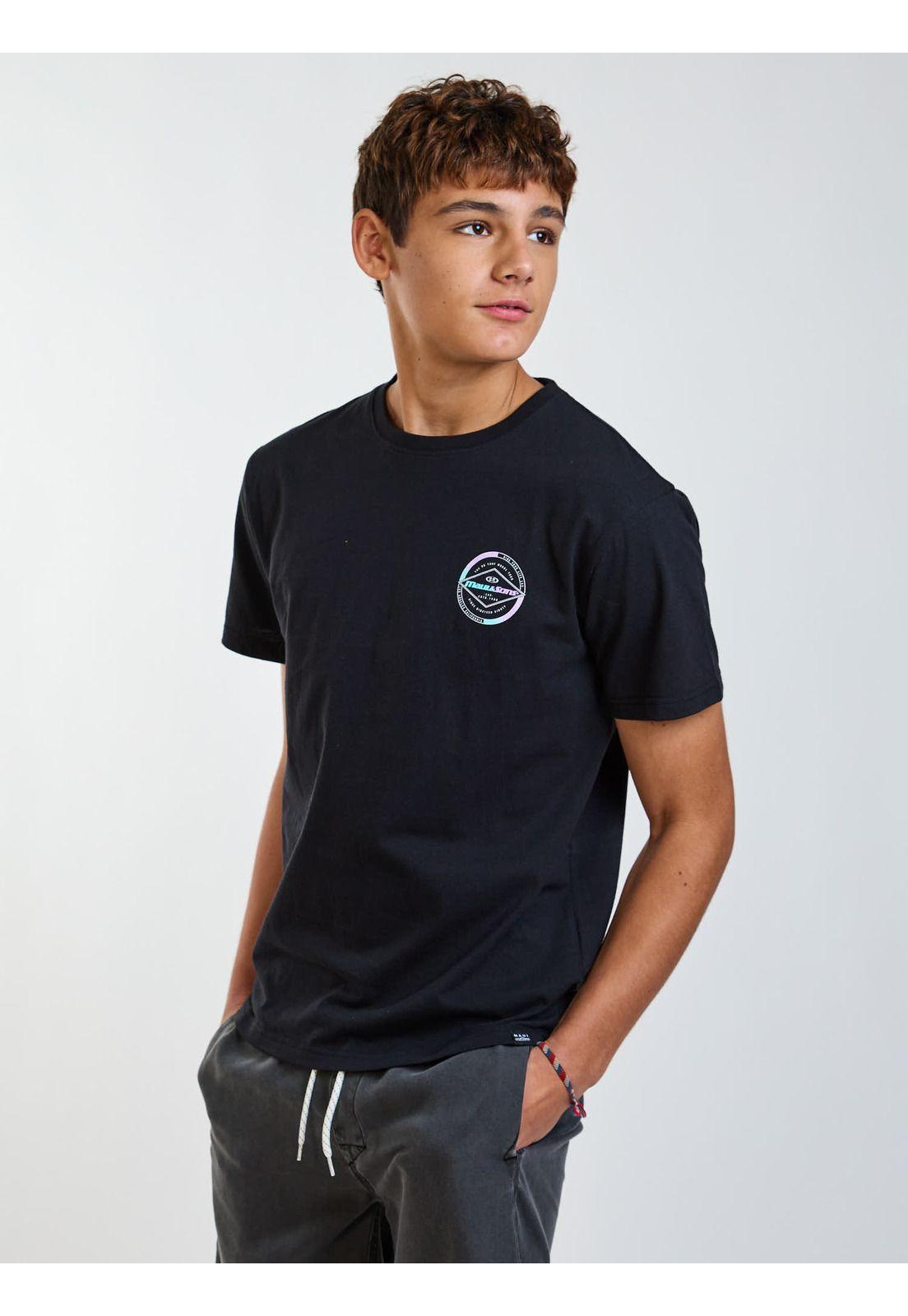 Polera MC Badge Negro Infantil Maui and Sons-6