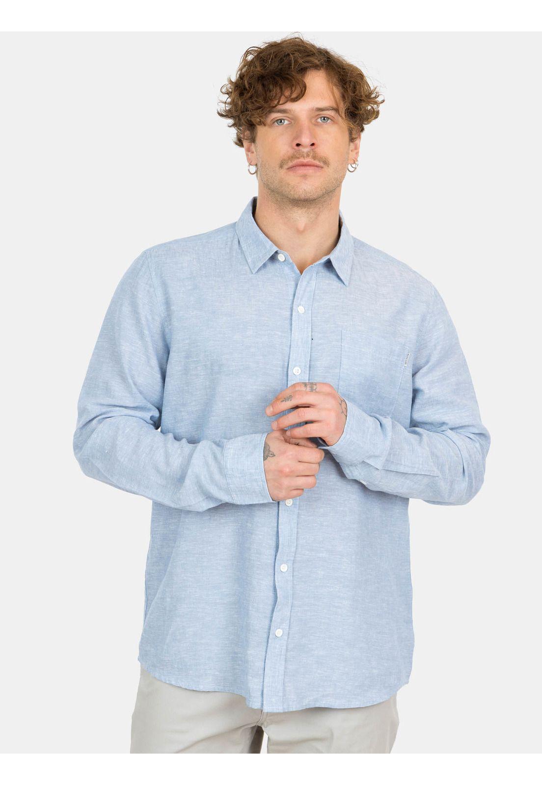 Camisa ML Aloha Azul Hombre Maui And Sons-0